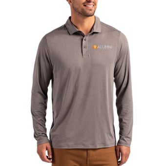 Men's Cutter & Buck  Gray Tennessee Volunteers Alumni Coastline Epic Comfort Long-Sleeve Polo