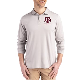 Men's Cutter & Buck  Gray Texas A&M Aggies Alumni Coastline Epic Comfort Long-Sleeve Polo