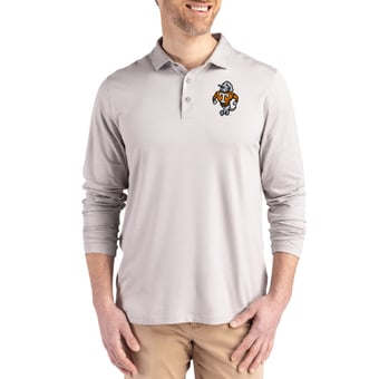 Men's Cutter & Buck  Gray Tennessee Volunteers Vault Coastline Epic Comfort Long-Sleeve Polo