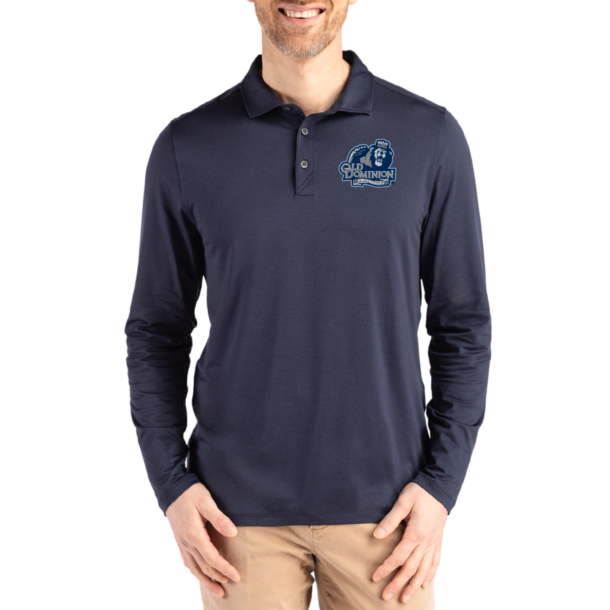 Men’s Cutter & Buck Navy Old Dominion Monarchs Primary Coastline Epic Comfort Long-Sleeve Polo Men’s Cutter & Buck Navy Old Dominion Monarchs Primary Coastline Epic Comfort Long-Sleeve Polo