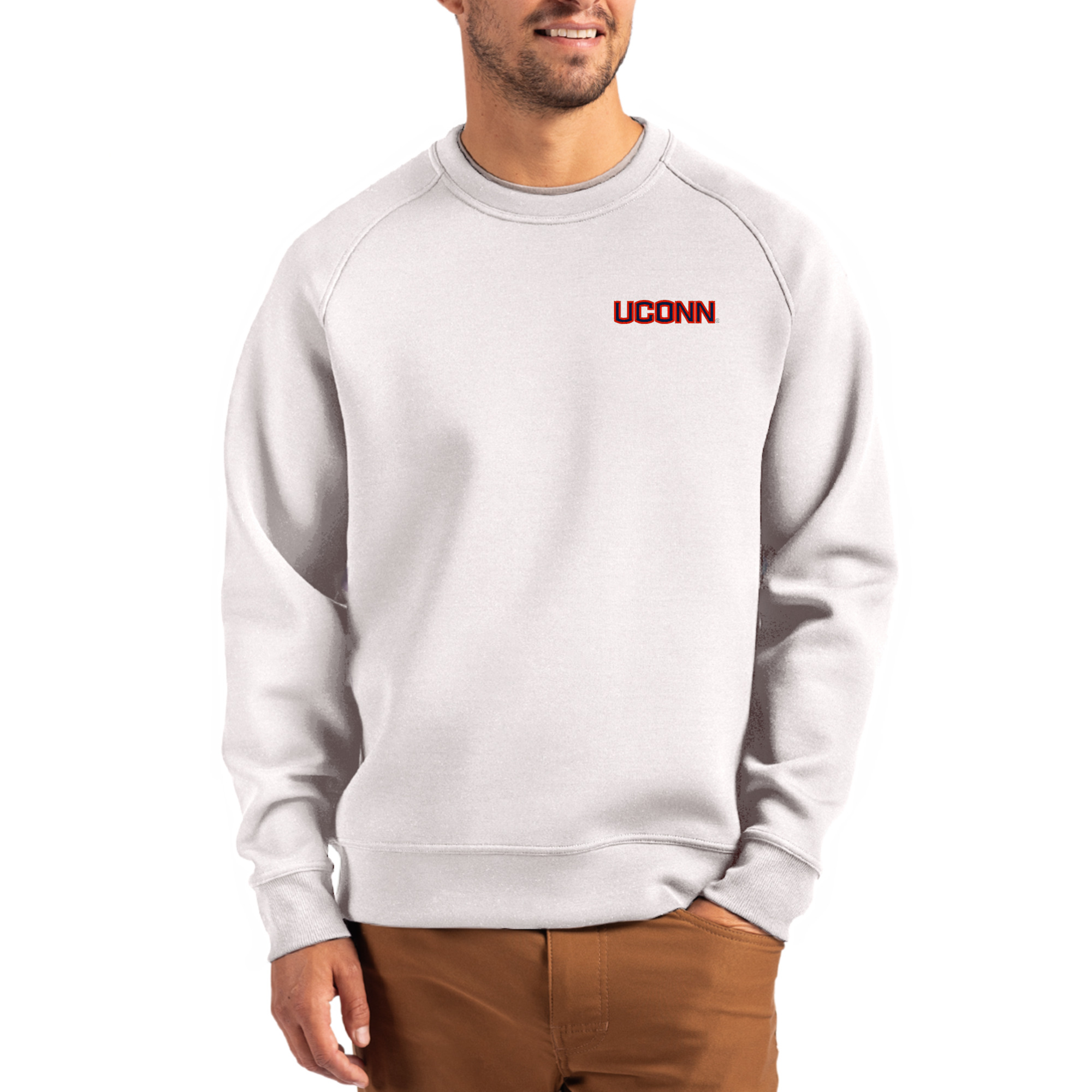 Men's Cutter & Buck Gray UConn Huskies Roam Recycled Pullover