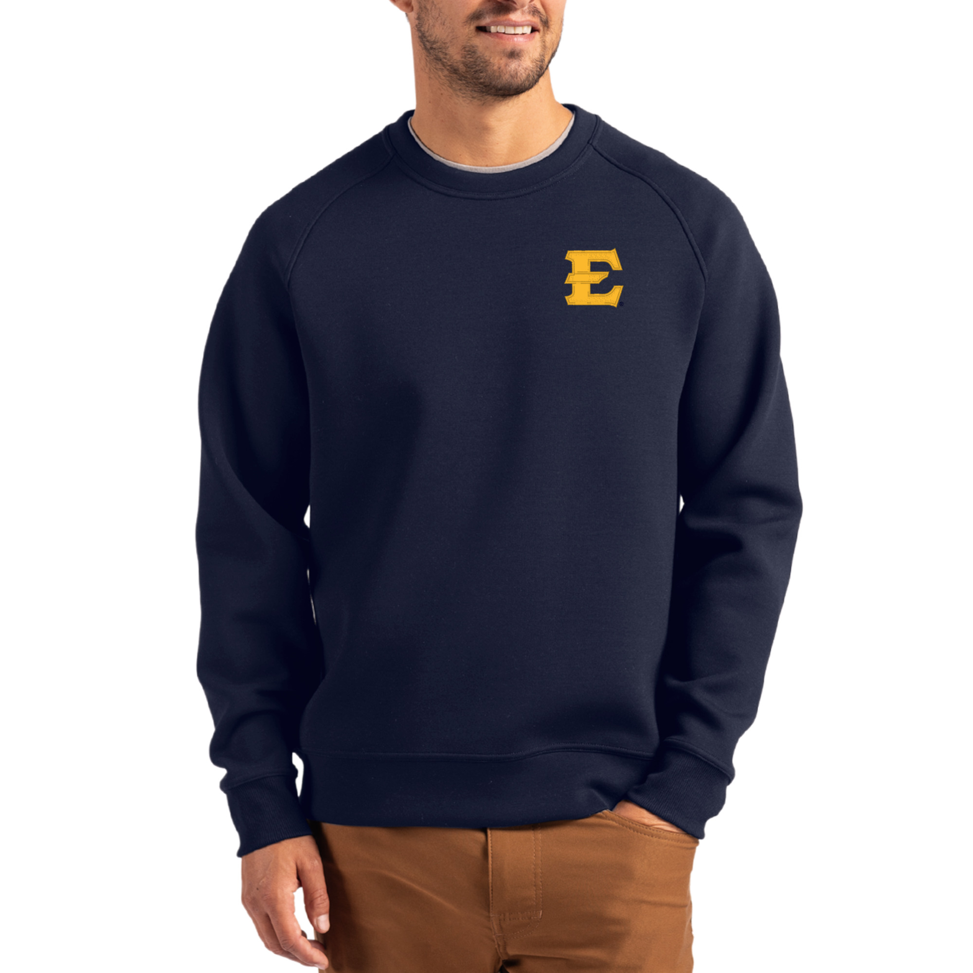 Men’s Cutter & Buck Navy ETSU Buccaneers Roam Recycled Pullover Men’s Cutter & Buck Navy ETSU Buccaneers Roam Recycled Pullover