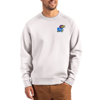 Men's Cutter & Buck Gray Kansas Jayhawks Roam Recycled Pullover