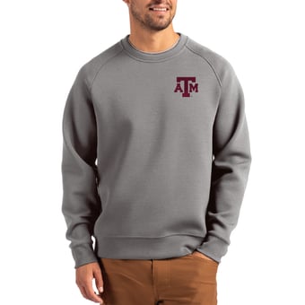 Men's Cutter & Buck Gray Texas A&M Aggies Roam Recycled Pullover