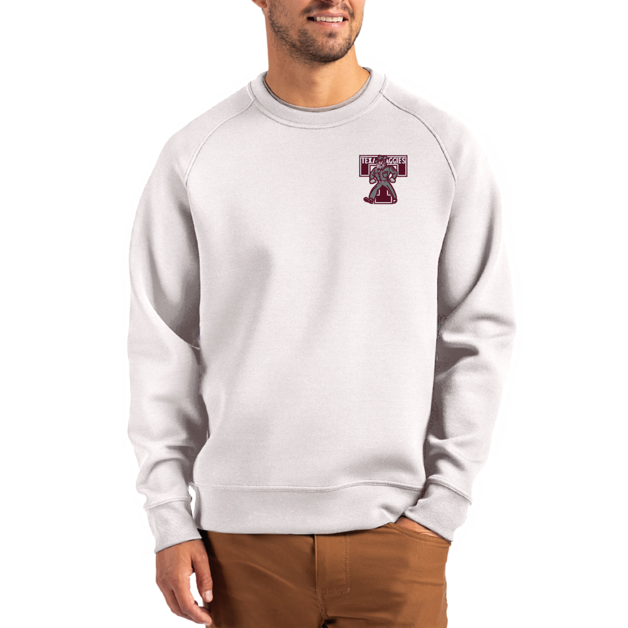Men's Cutter & Buck Gray Texas A&M Aggies Roam Recycled Pullover