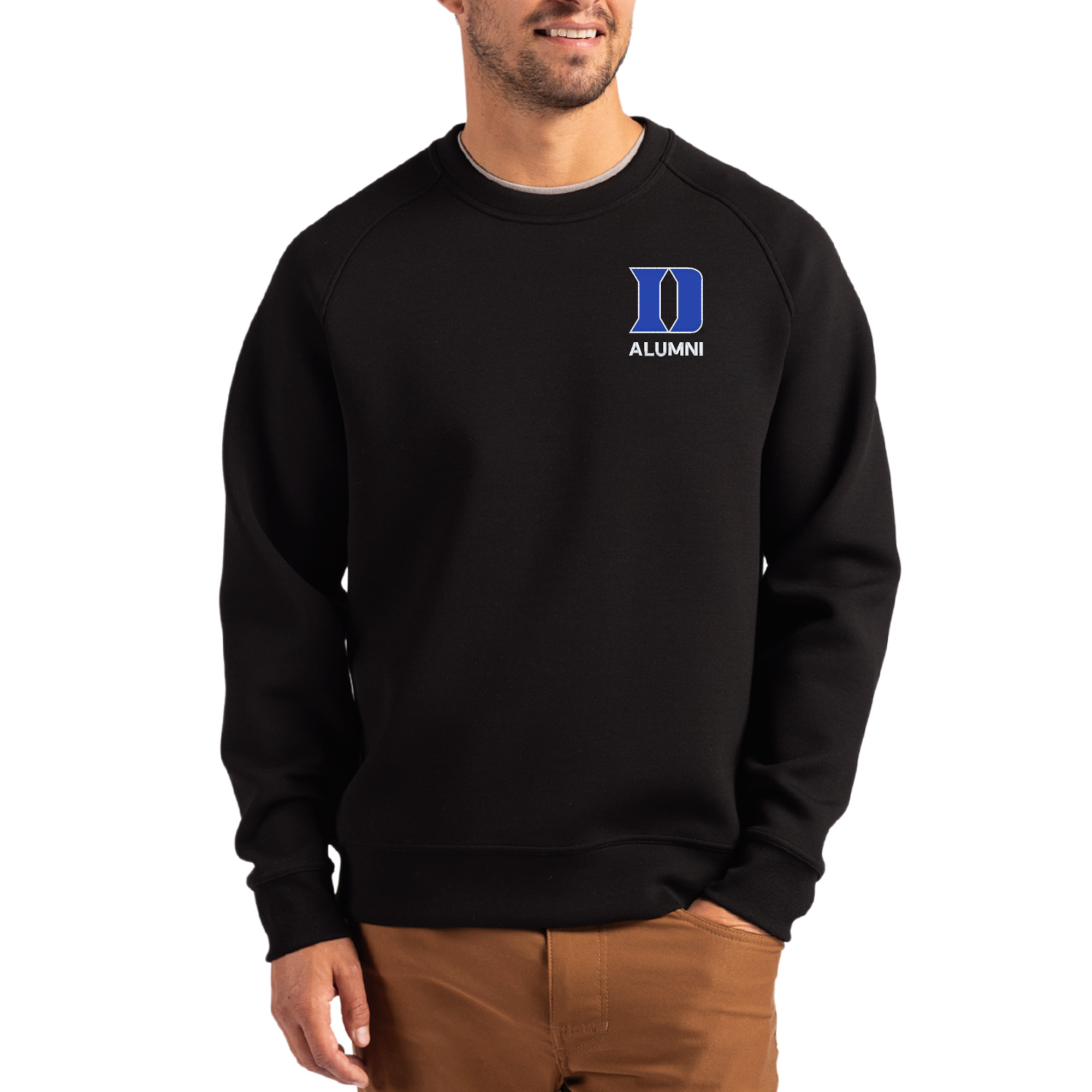 Men's Cutter & Buck Black Duke Blue Devils Roam Recycled Pullover