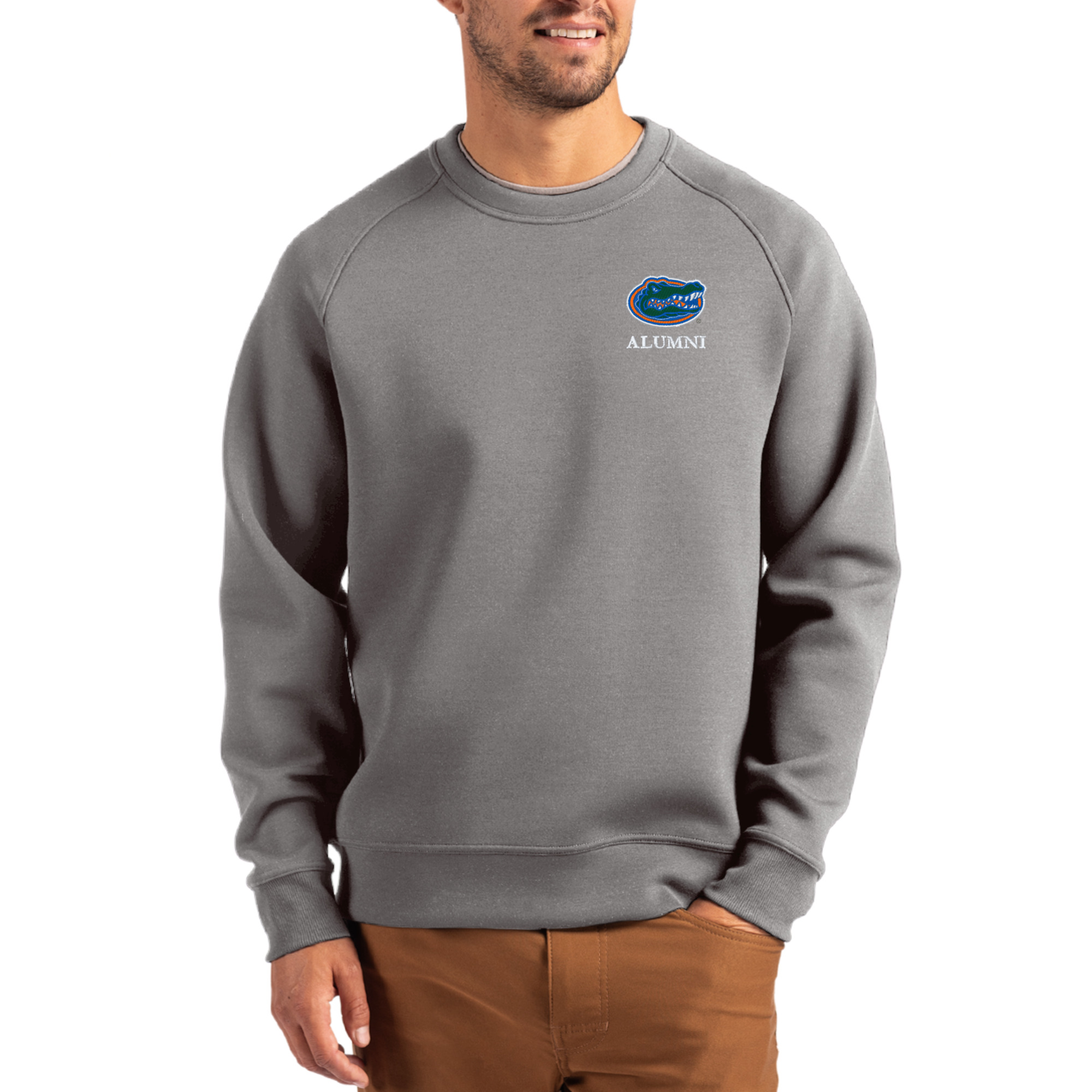 Men’s Cutter & Buck Gray Florida Gators Roam Recycled Pullover Men’s Cutter & Buck Gray Florida Gators Roam Recycled Pullover