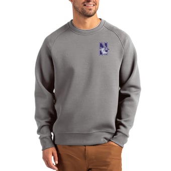 Men's Cutter & Buck Gray Northwestern Wildcats Roam Recycled Pullover
