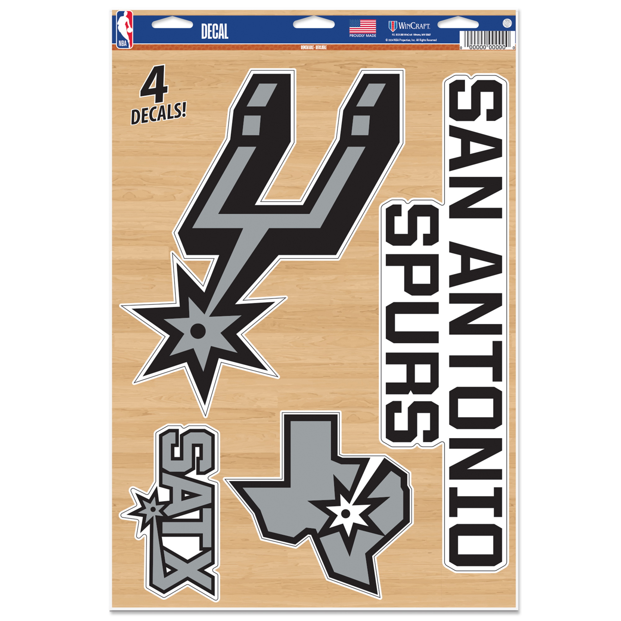 WinCraft San Antonio Spurs Primary 11'' x 17'' Multi-Use Decal Sheet
