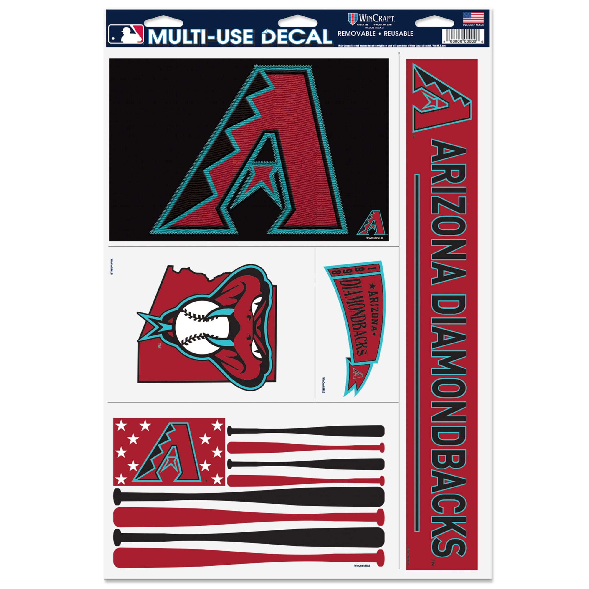 WinCraft Arizona Diamondbacks Primary 11'' x 17'' Multi-Use Decal Sheet