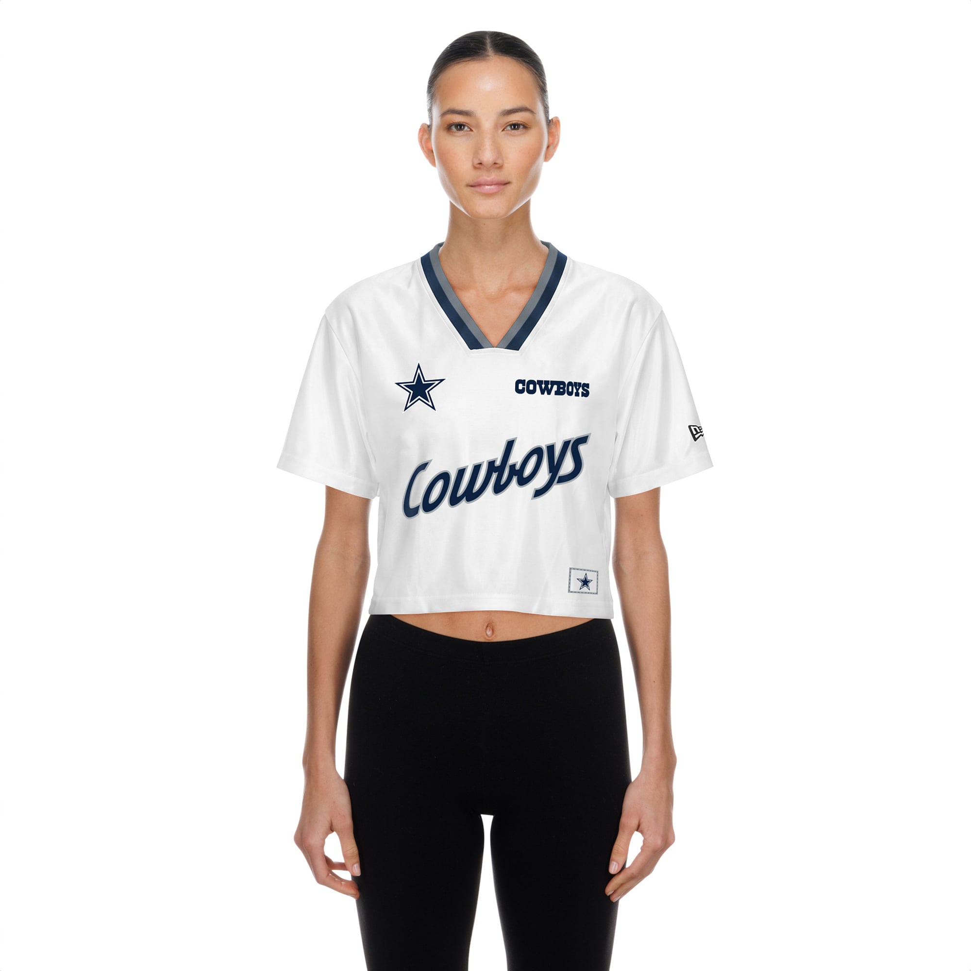 Women's New Era White Dallas Cowboys Sport Classics Boxy Cropped Fashion Jersey