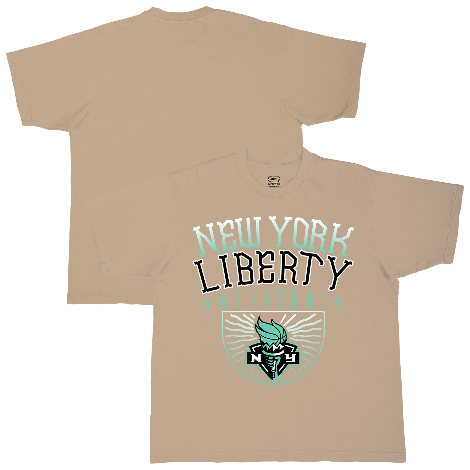 Unisex Stadium Essentials Sand New York Liberty Rays Up Urban Premium Relaxed Fit T-Shirt