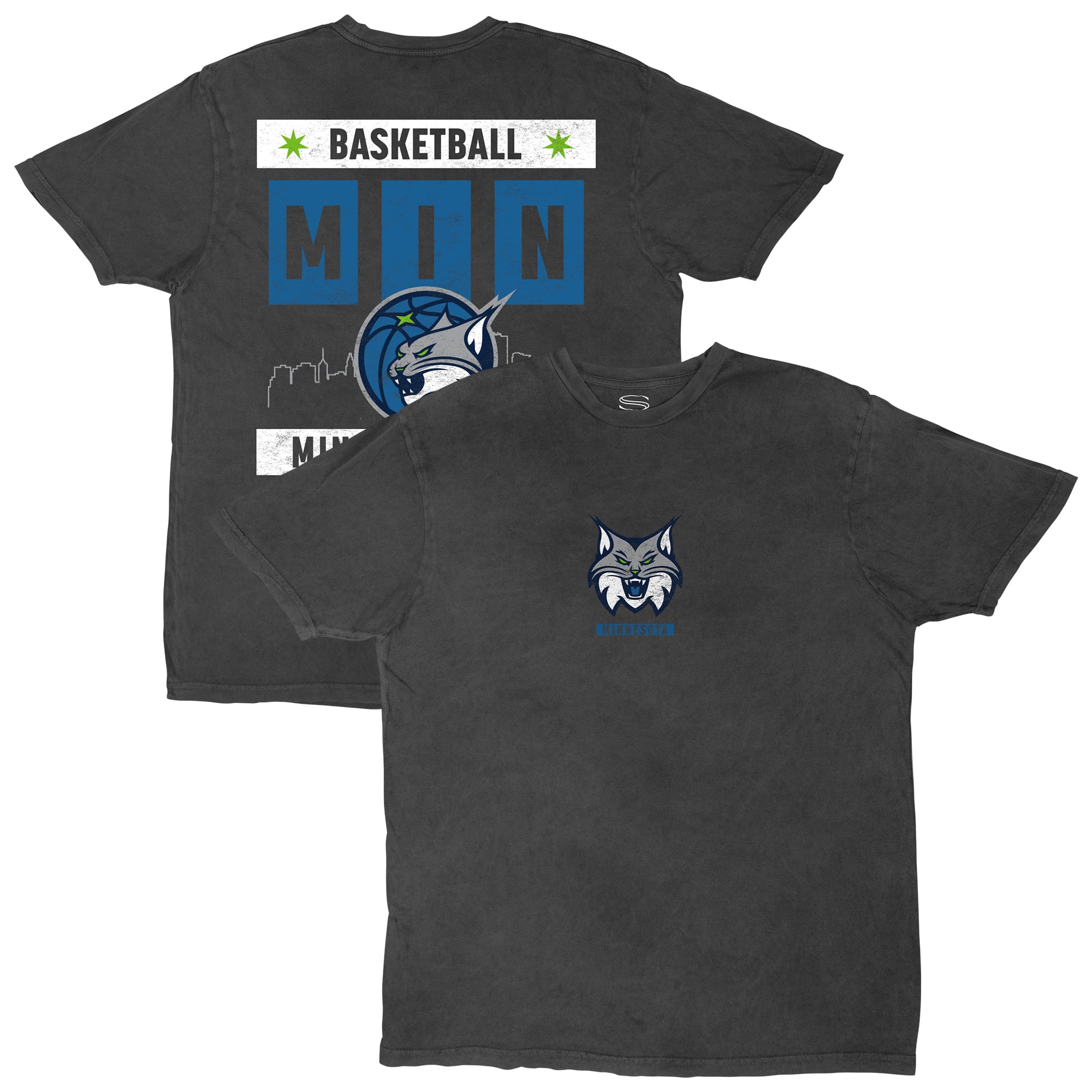 Unisex Stadium Essentials Heather Black Minnesota Lynx Relaxed Fit Big Shot Vintage Wash T-Shirt