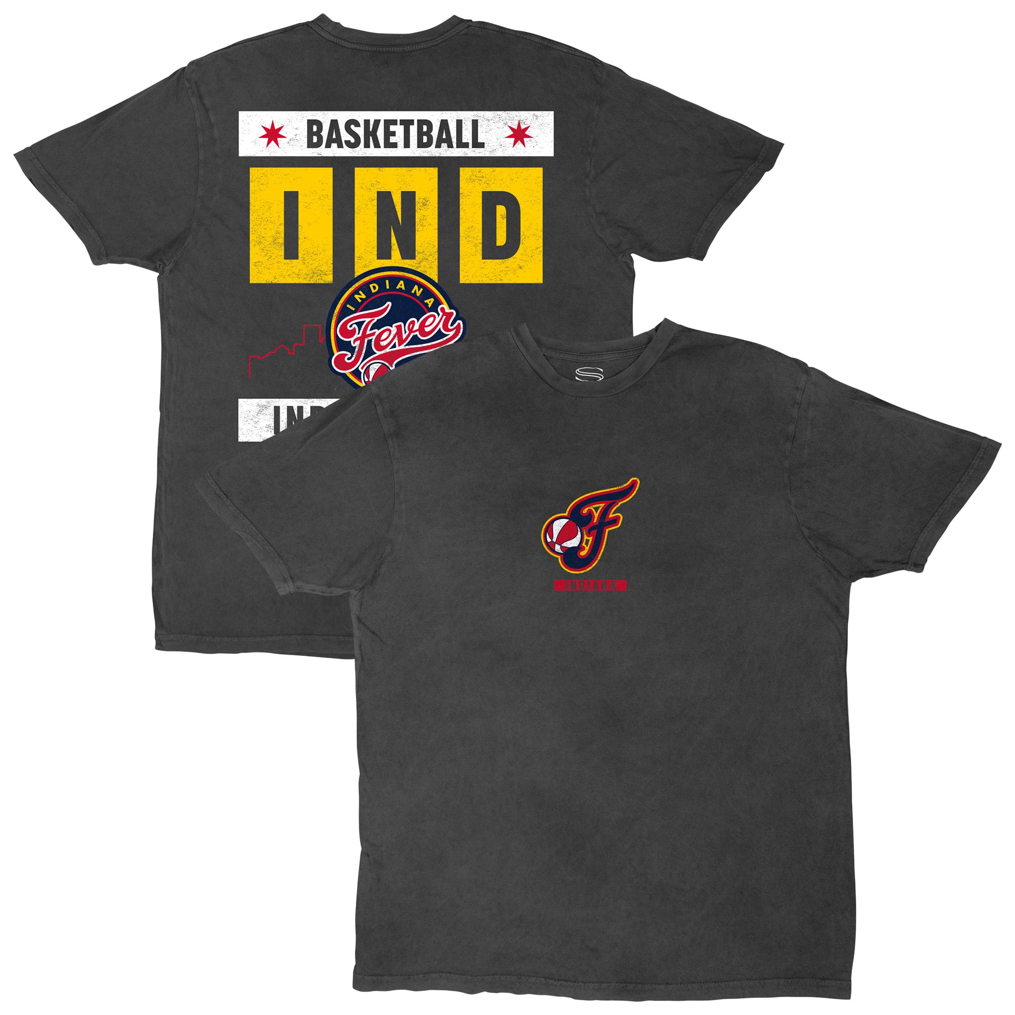 Unisex Stadium Essentials Heather Black Indiana Fever Relaxed Fit Big Shot Vintage Wash T-Shirt