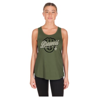 Women's New Era Olive Milwaukee Brewers 2026 Armed Forces Day Tank Top