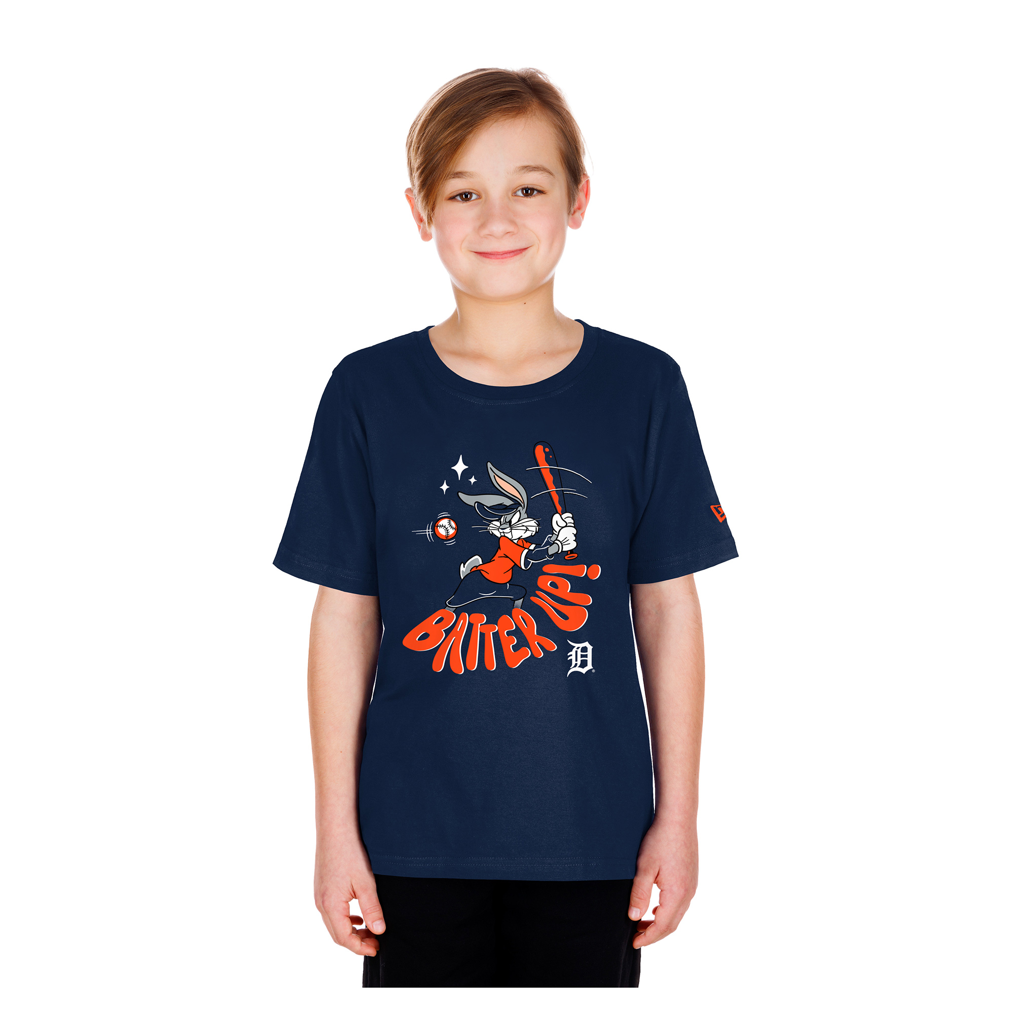 Youth New Era  Navy Detroit Tigers Looney Tunes T-Shirt