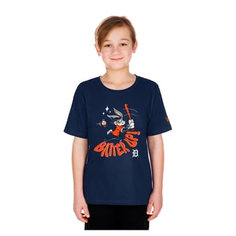 Youth New Era  Navy Detroit Tigers Looney Tunes T-Shirt