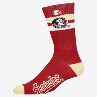 Unisex Starter  Florida State Seminoles Team Color Two-Stripe Crew Socks