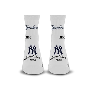 Unisex Starter  White New York Yankees Established Stencil Quarter Socks