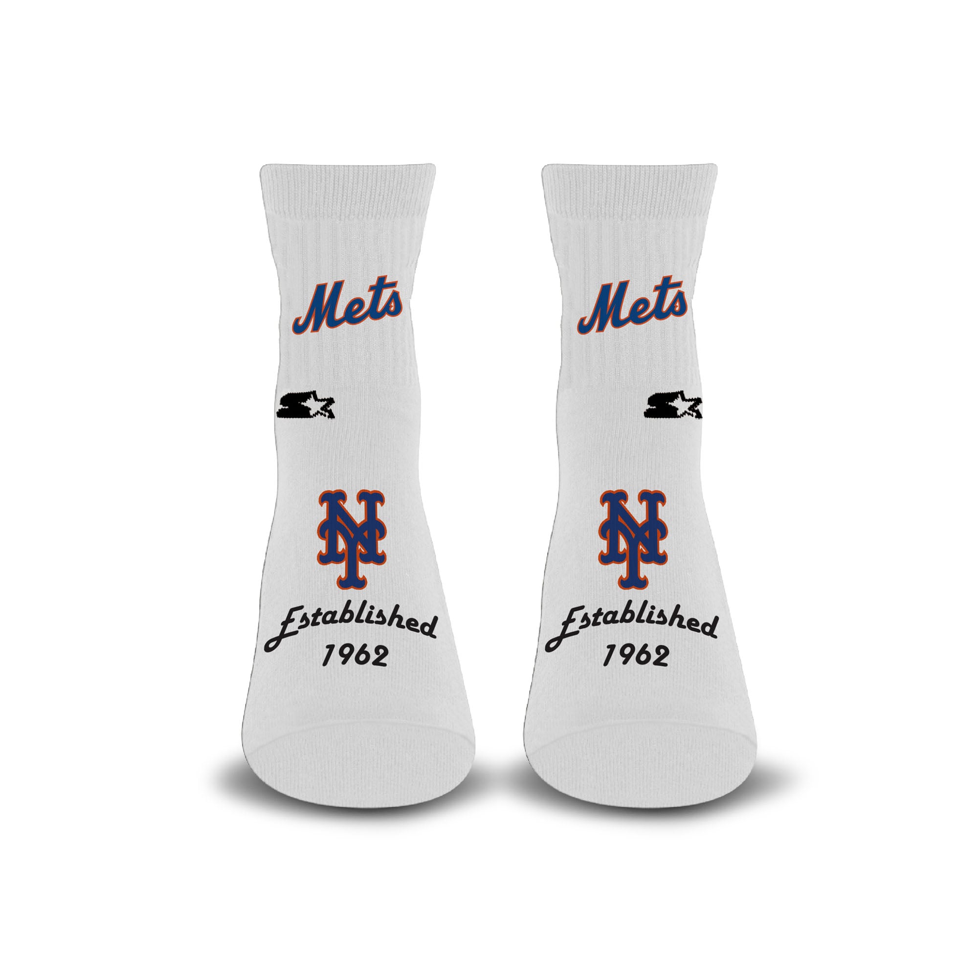 Unisex Starter  White New York Mets Established Stencil Quarter Socks