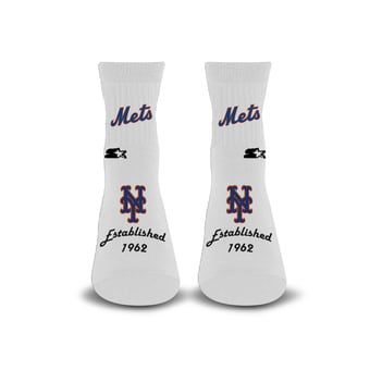 Unisex Starter  White New York Mets Established Stencil Quarter Socks