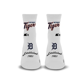 Unisex Starter  White Detroit Tigers Established Stencil Quarter Socks