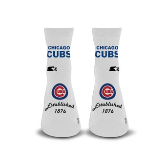 Unisex Starter  White Chicago Cubs Established Stencil Quarter Socks