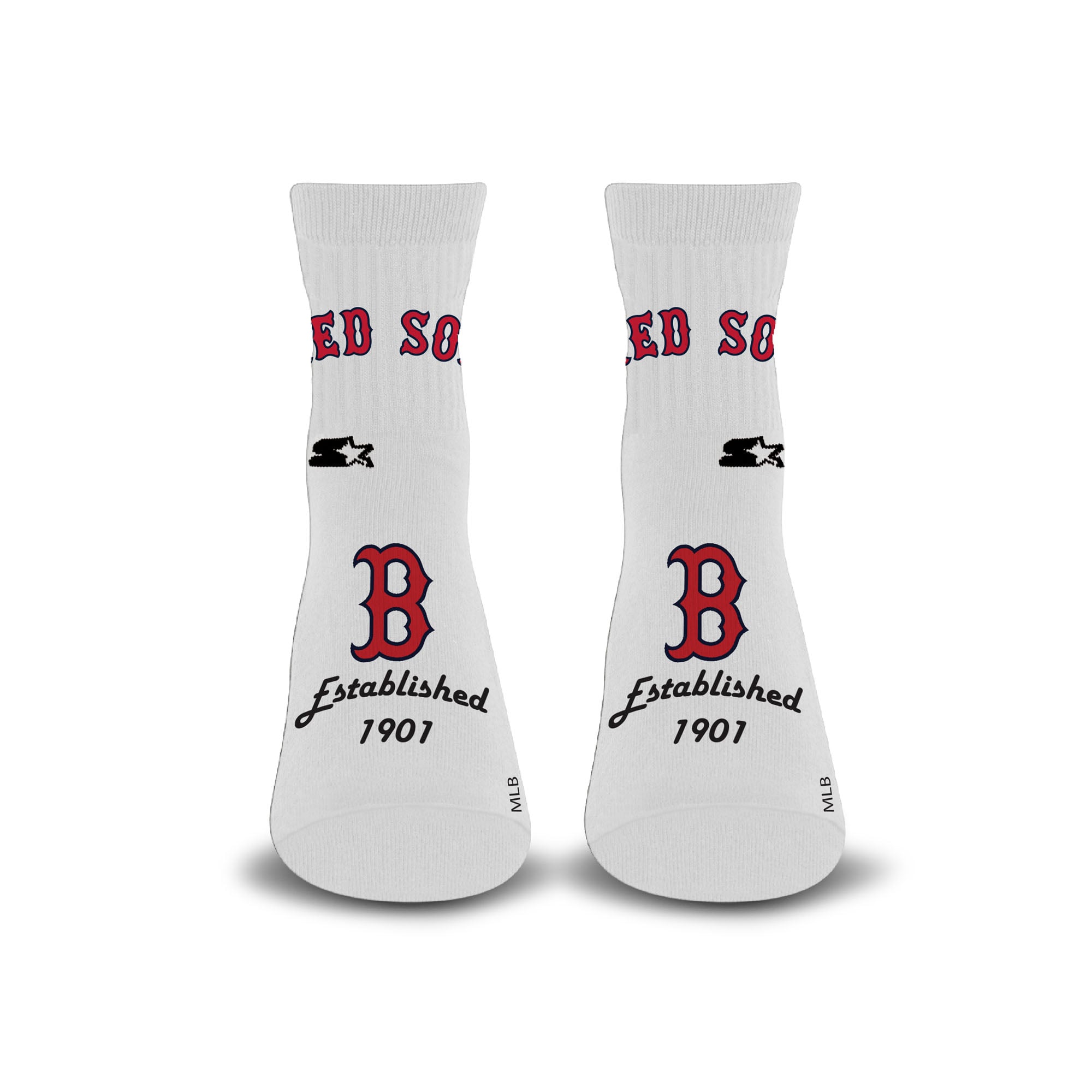 Unisex Starter  White Boston Red Sox Established Stencil Quarter Socks