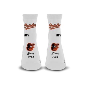 Unisex Starter  White Baltimore Orioles Established Stencil Quarter Socks