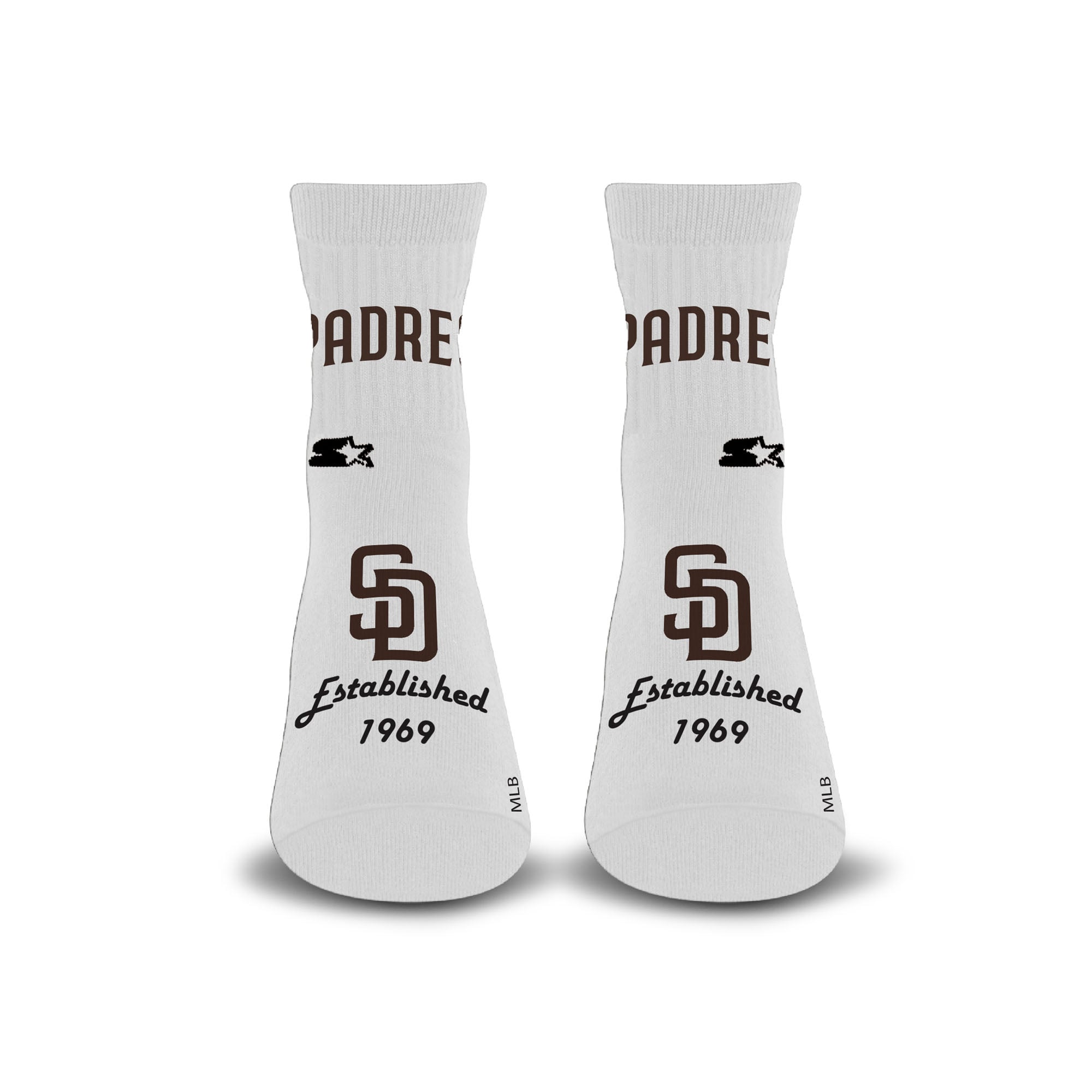 Unisex Starter  White San Diego Padres Established Stencil Quarter Socks