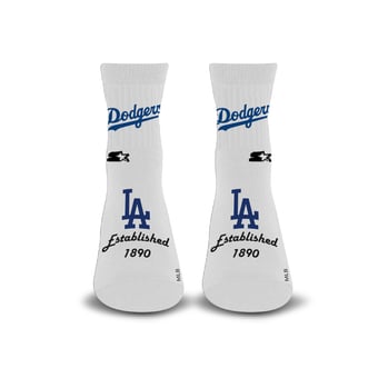 Unisex Starter  White Los Angeles Dodgers Established Stencil Quarter Socks