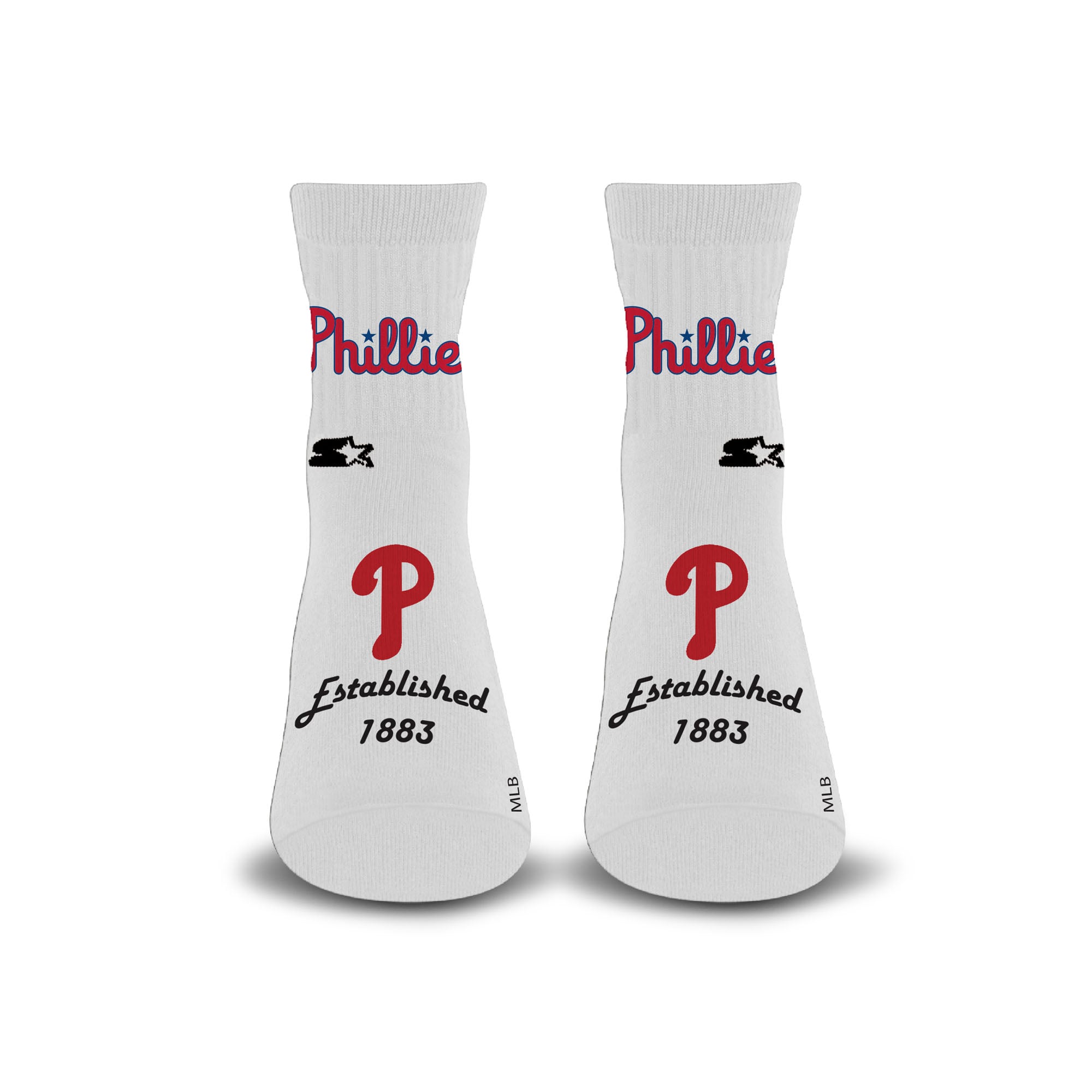 Unisex Starter  White Philadelphia Phillies Established Stencil Quarter Socks
