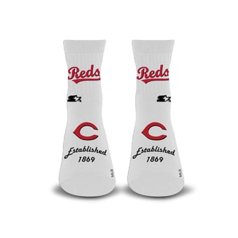 Unisex Starter  White Cincinnati Reds Established Stencil Quarter Socks