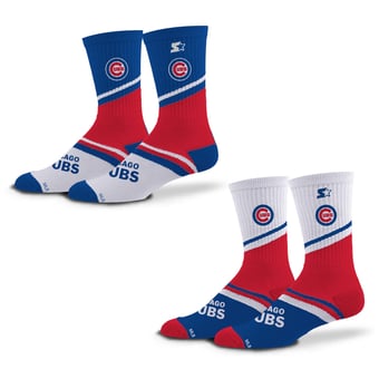 Unisex Starter  Royal/Red Chicago Cubs Old School Two-Pack Crew Socks Set