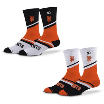Unisex Starter  Black/Orange San Francisco Giants Old School Two-Pack Crew Socks Set