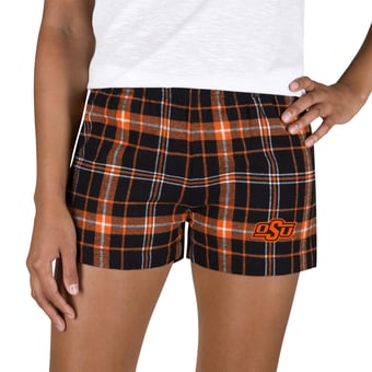 Women's Concepts Sport Black/Orange Oklahoma State Cowboys Ultimate Flannel Shorts