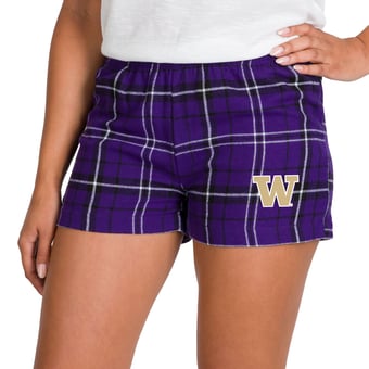 Women's Concepts Sport Purple/Black Washington Huskies Ultimate Flannel Shorts