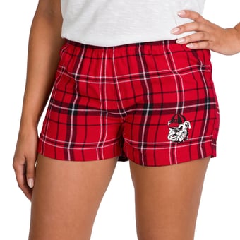 Women's Concepts Sport Red/Black Georgia Bulldogs Ultimate Flannel Shorts