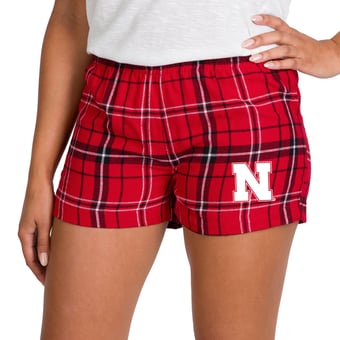 Women's Concepts Sport Scarlet/Black Nebraska Huskers Ultimate Flannel Shorts