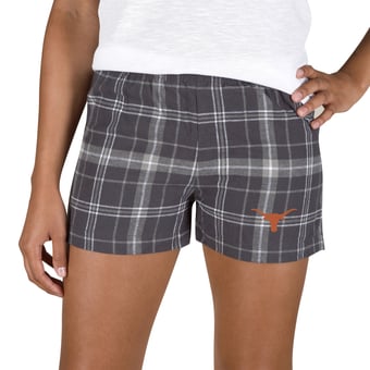Women's Concepts Sport Charcoal/Gray Texas Longhorns Ultimate Flannel Shorts