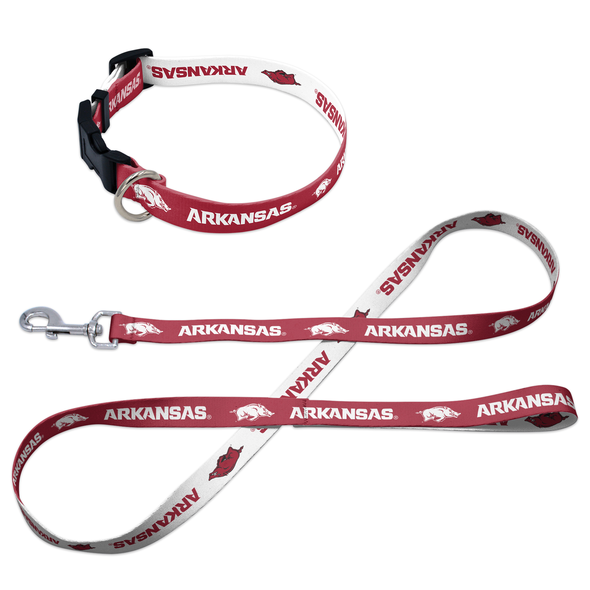 WinCraft Arkansas Razorbacks Pet Leash and Collar Set