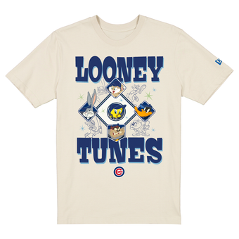 Unisex New Era Cream Chicago Cubs Looney Tunes T-Shirt