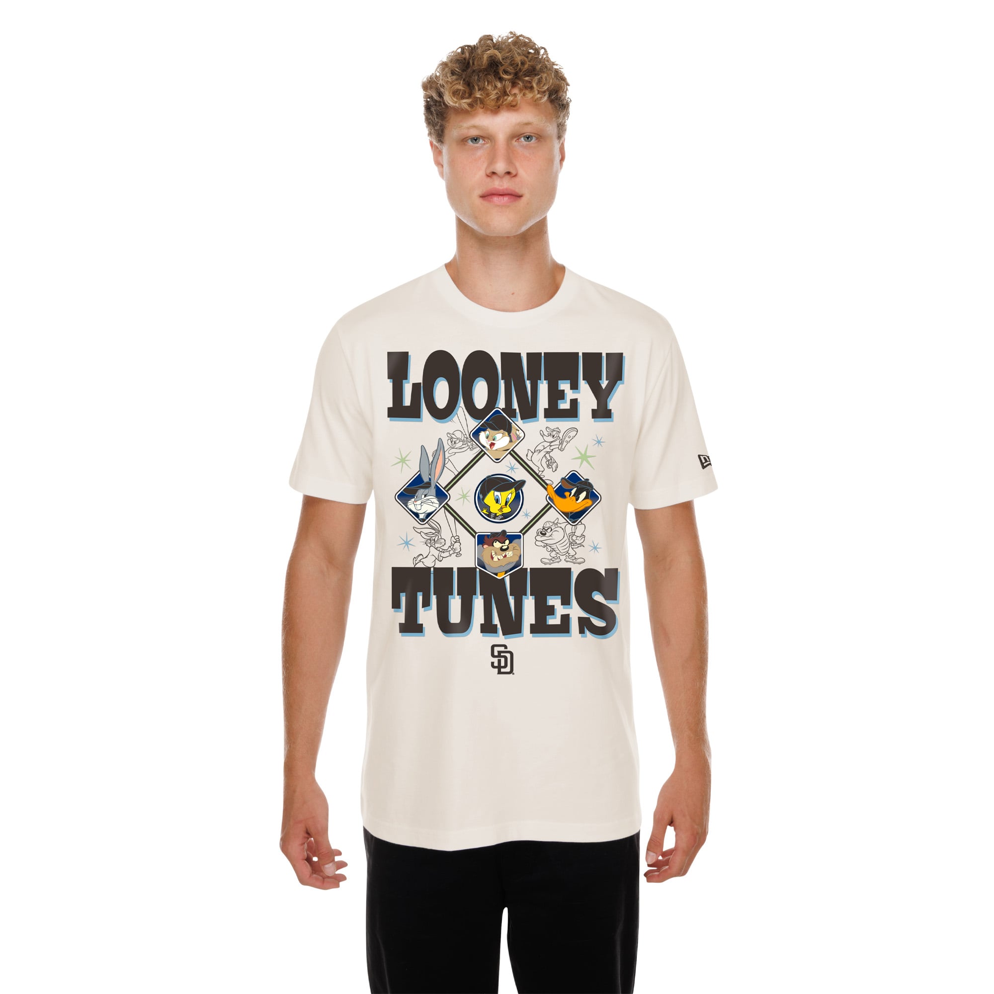 Unisex New Era Cream San Diego Padres Looney Tunes T-Shirt