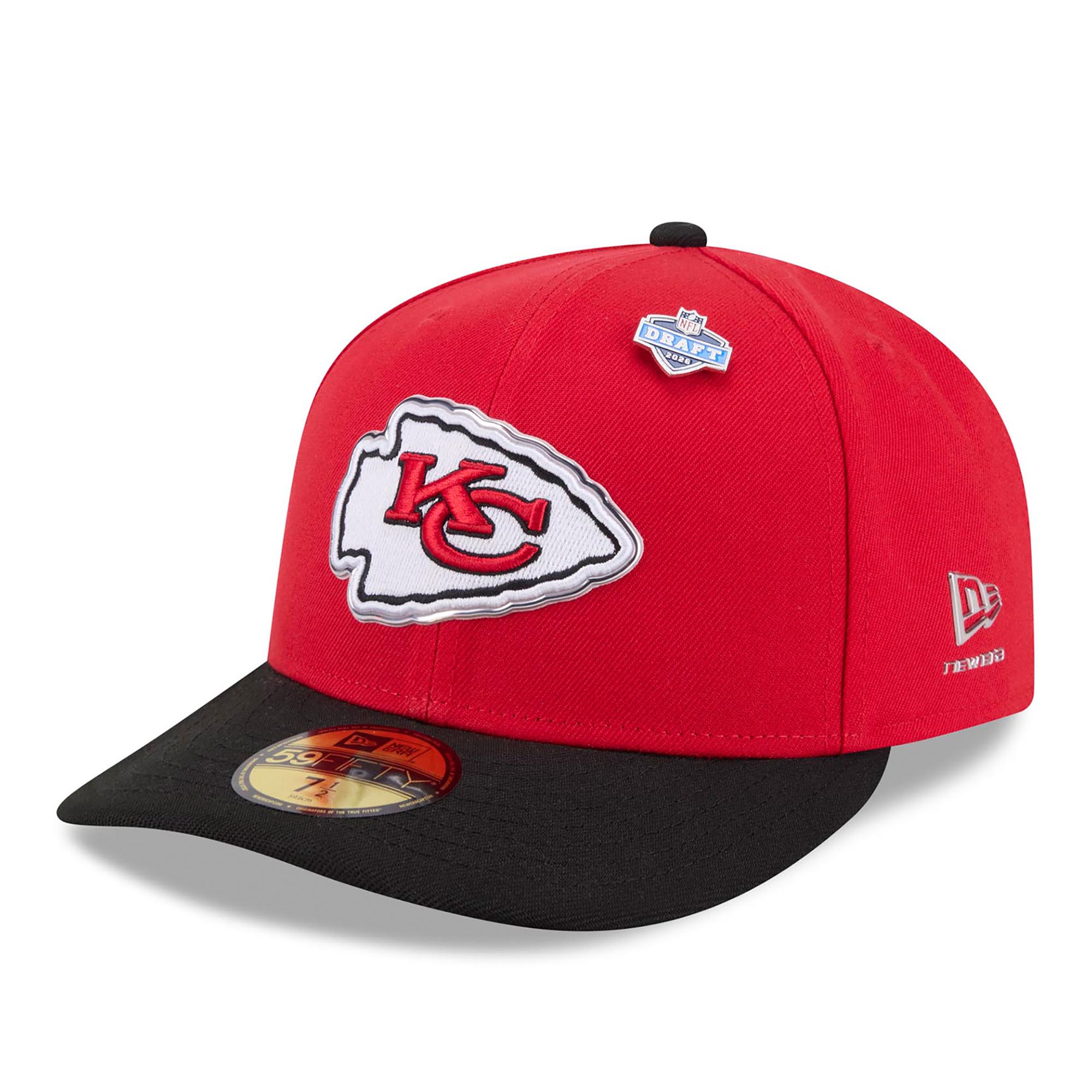 Men's New Era Red/Black Kansas City Chiefs 2026 NFL Draft Pre-Curved 59FIFTY Fitted Hat