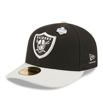 Men's New Era  Black/Silver Las Vegas Raiders 2026 NFL Draft Pre-Curved 59FIFTY Fitted Hat
