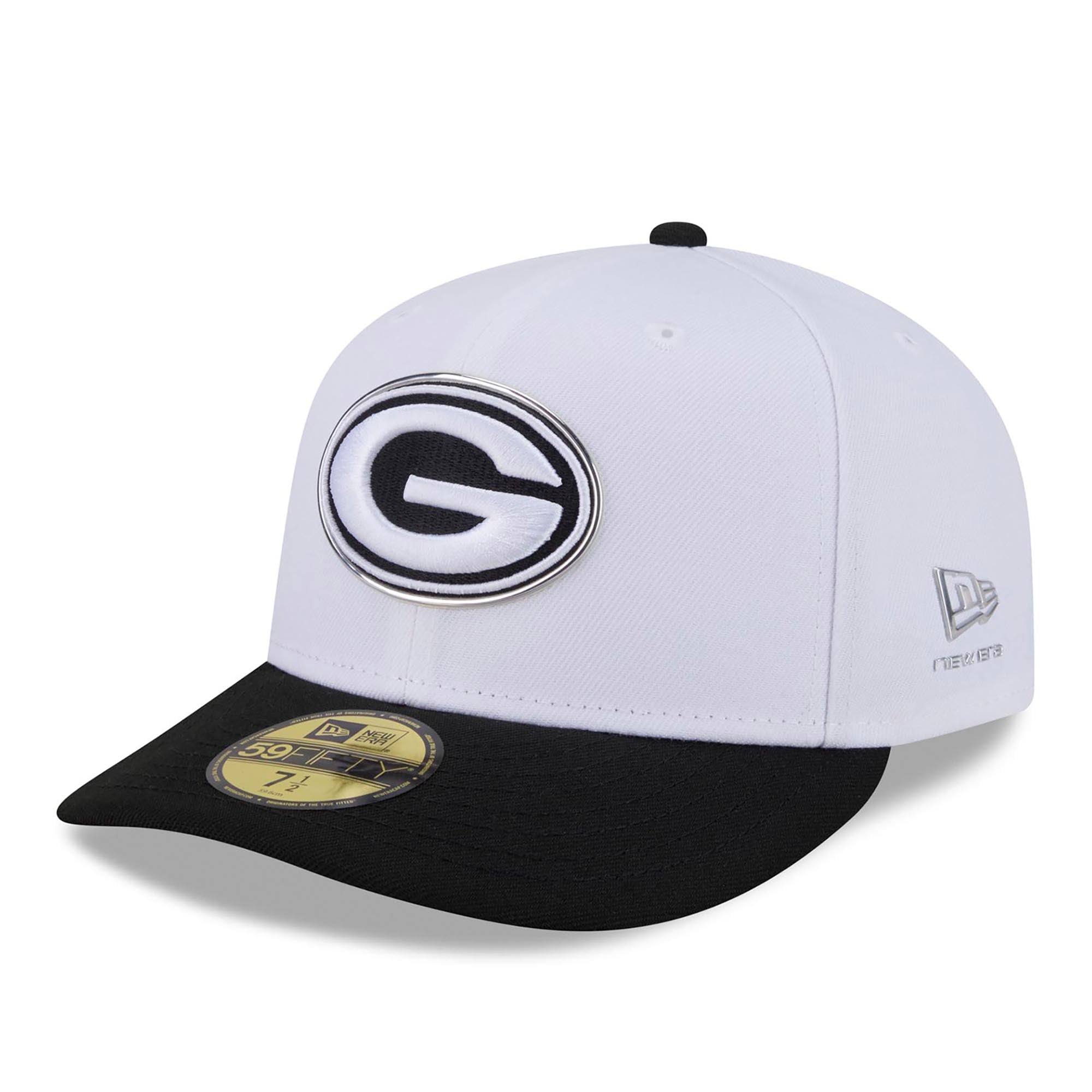 Men's New Era  White/Black Green Bay Packers 2026 NFL Draft Pre-Curved 59FIFTY Fitted Hat
