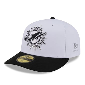 Men's New Era  White/Black Miami Dolphins 2026 NFL Draft Pre-Curved 59FIFTY Fitted Hat