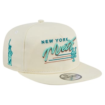 Men's New Era Cream New York Mets Chrome Golfer Adjustable Hat