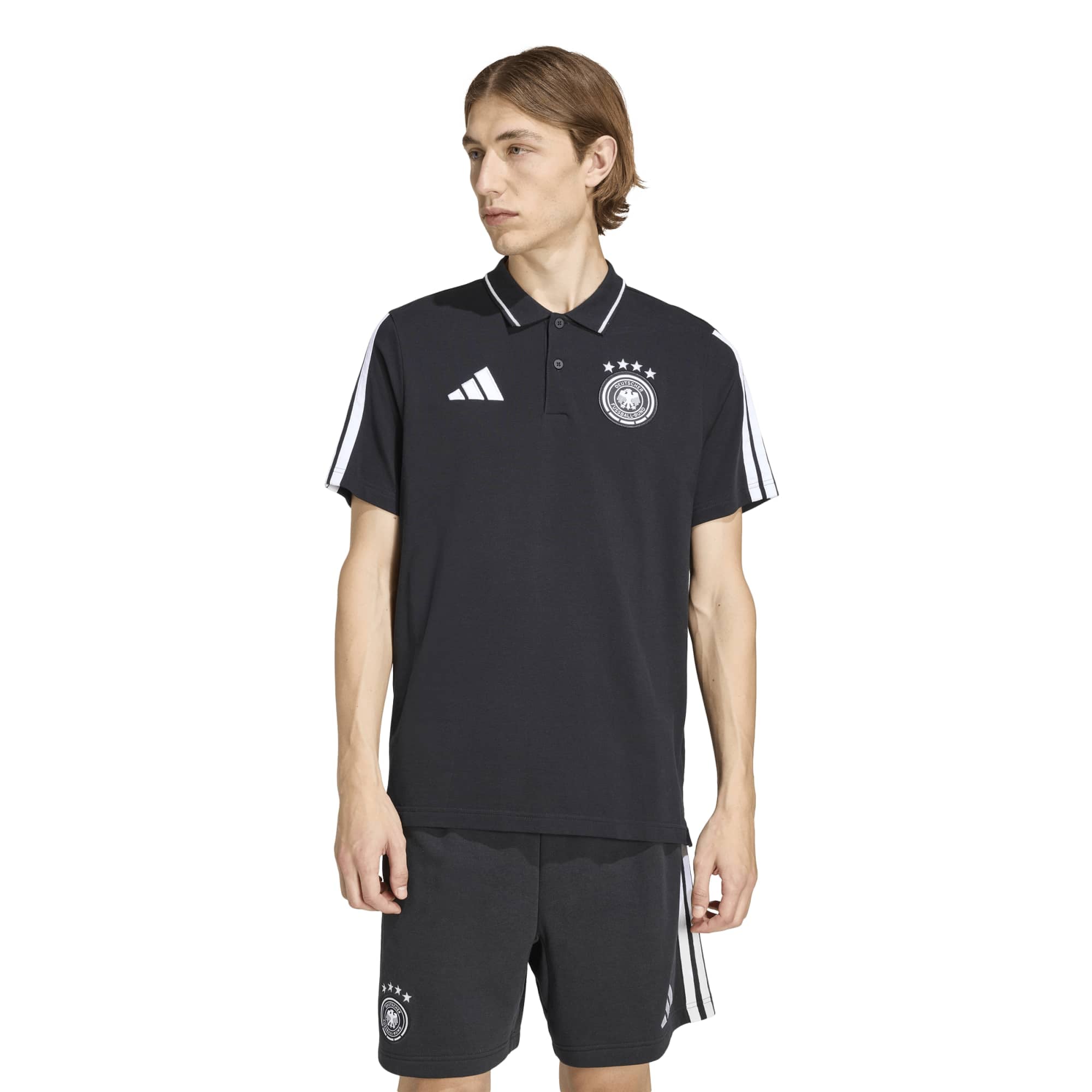 Polo adidas DNA de l'équipe nationale d'Allemagne - Noir