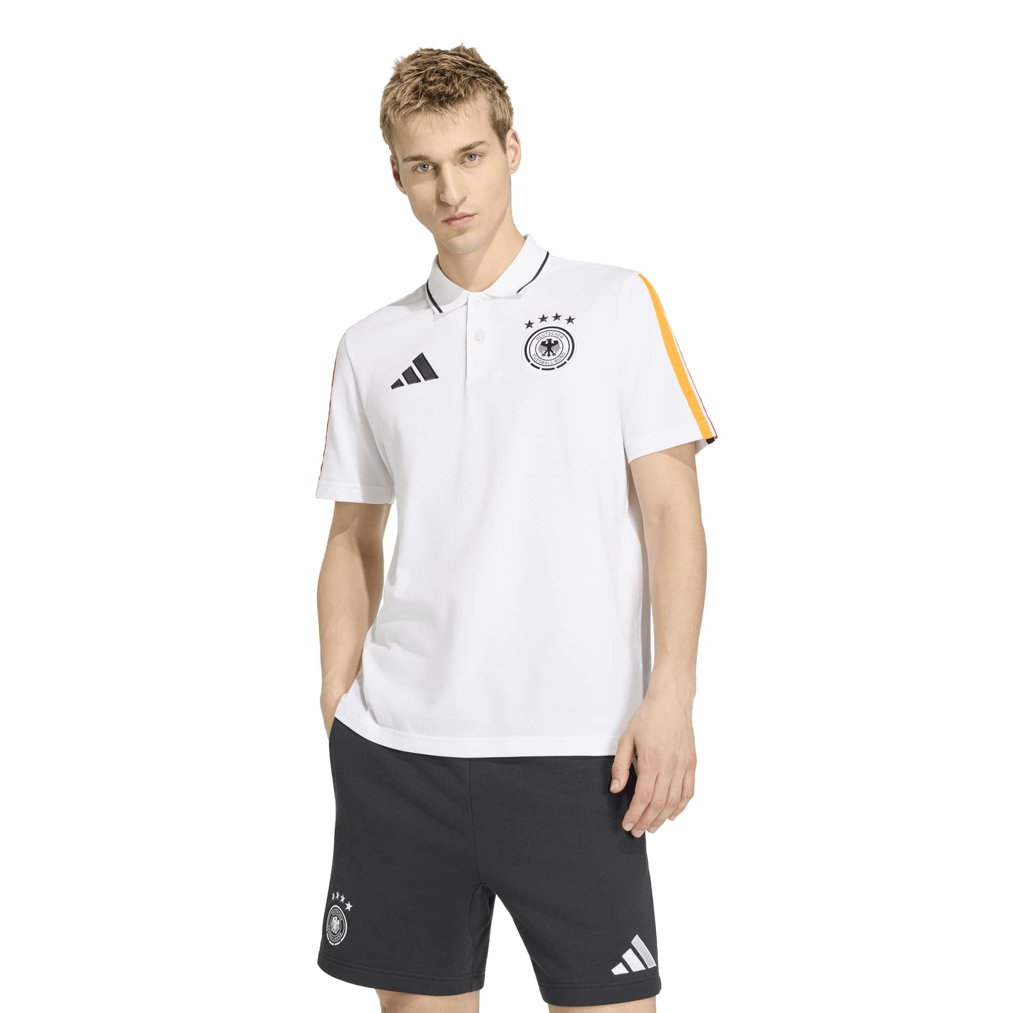 Polo adidas DNA de l'équipe nationale d'Allemagne - Blanc